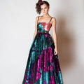 Margarita Alvarez Dress Sequin Multicolor Prom Dress Color: Green Pink