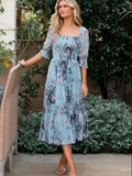 Dress Fabian Jacquard Midi Dress Color: Blue Size: M