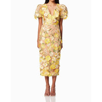 Elliatt Dress New Elliatt Indie Midi Dress In Yellow Color: Yellow