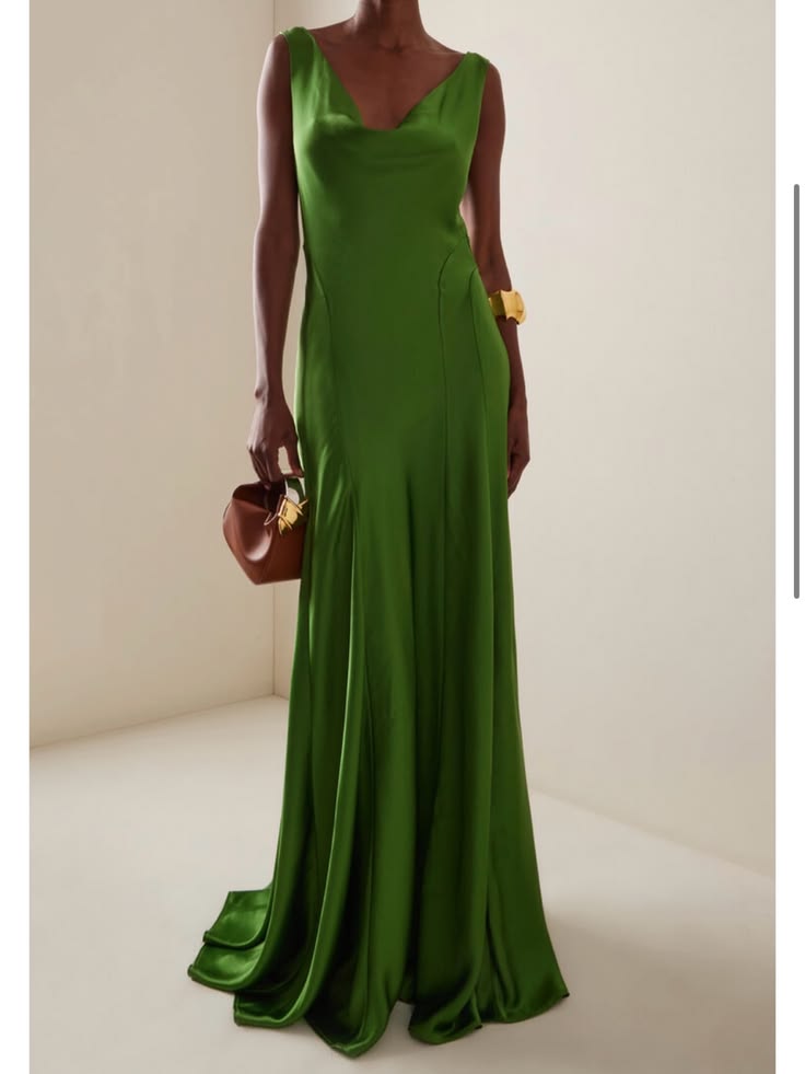 Anna Quan Dress Anna Quan Keira Dress Satin Fern Green Color: Green