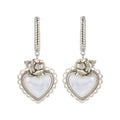 Vintage Heart White Mother of Pearl Earrings