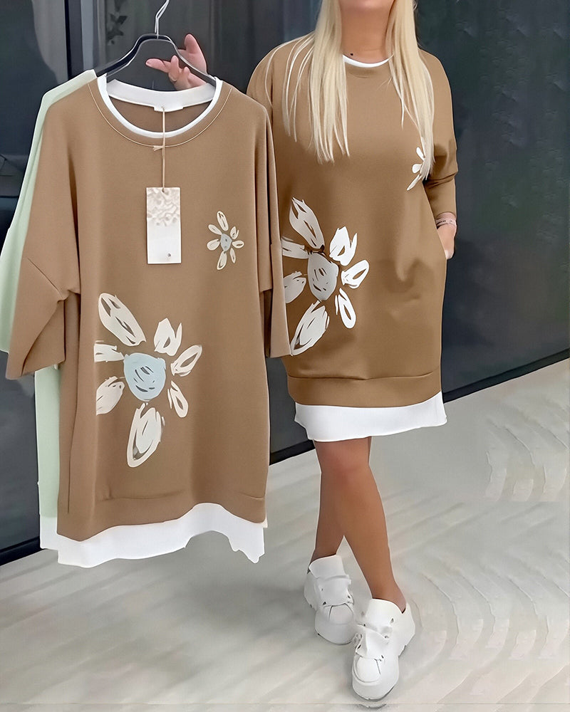 Celandine - Casual Cotton Knee-Length Dress