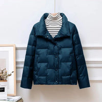 Valery Cropped High-Collar Quilted Jacket