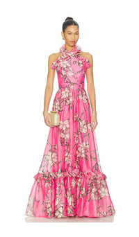 Leo Lin Isabelle Dress In Pink Magnolia Print From .com