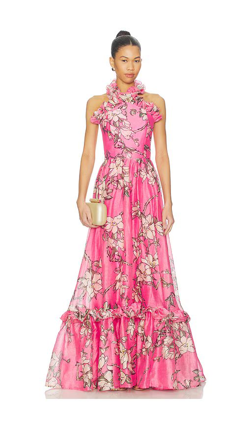 Leo Lin Isabelle Dress In Pink Magnolia Print From .com