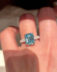 4ct  Icy Blue Statement Ring