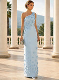 Sheath Column Floor Length Evening Gown Formal Dress Elegant Floral