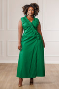 Sage Wrap Slit Dress Green Small