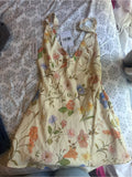 Floral V Neck Sundress In Cream With Multi Color Flowers Color: Cream