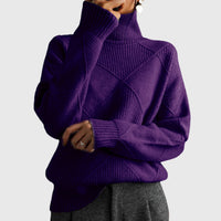 Angela - Turtleneck Sweater Purple