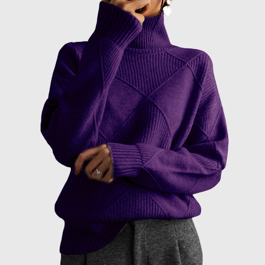 Angela - Turtleneck Sweater Purple