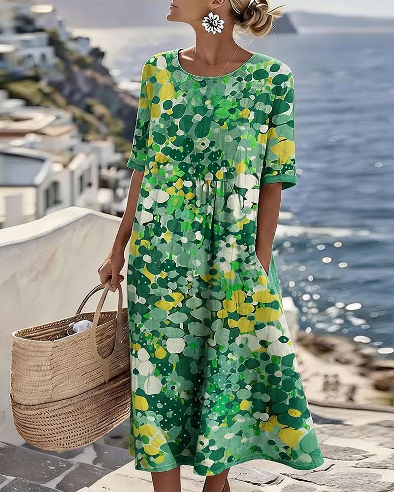 Aurora – Watercolour Floral Midi Dress