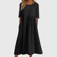 Haisley | Elegant Short-Sleeved Dress Black