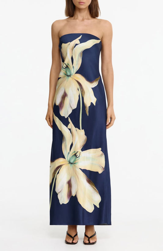 Mora Floral Print Strapless Dress (Women)