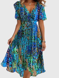 Matilda | Summer Dress With Belly Cover Blue