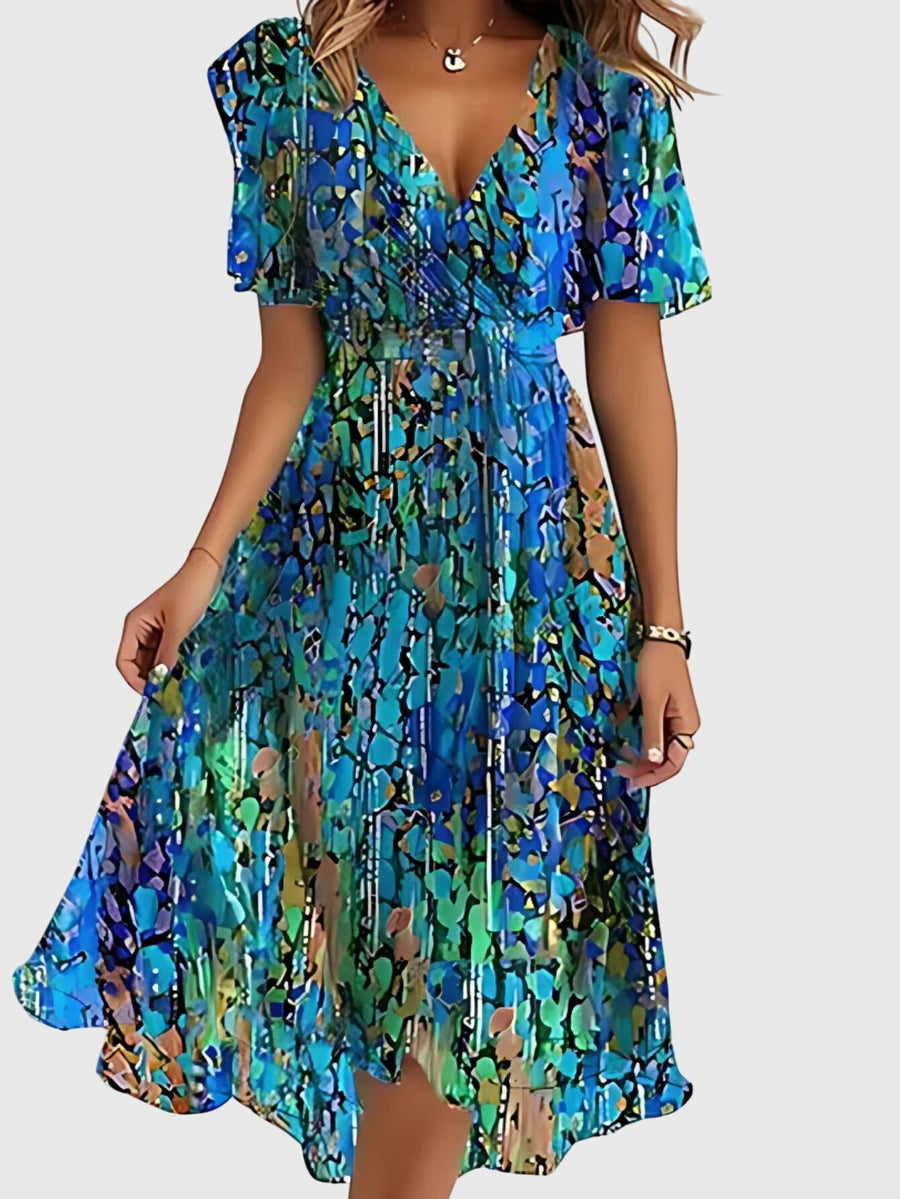 Matilda | Summer Dress With Belly Cover Blue