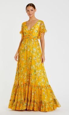 Floral Print Long Formal Dress: 70241 Mac Duggal