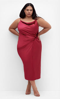 Adelina Twist Slip Dress Raspberry