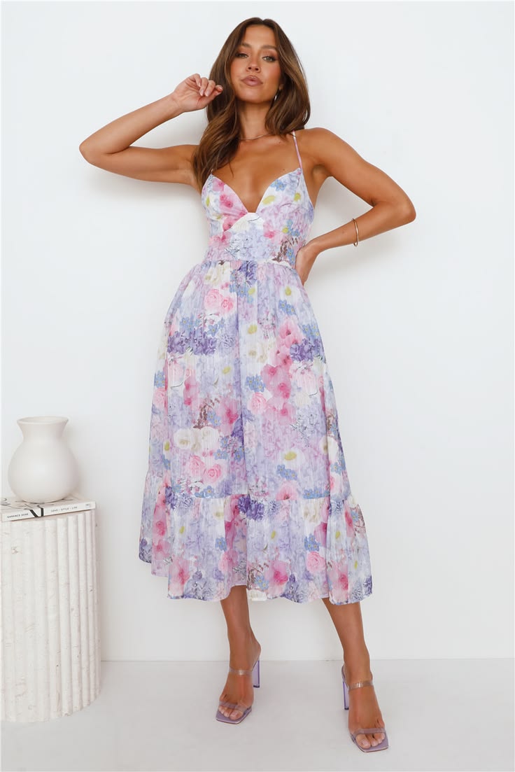 Express Your Feelings Midi Dress XL Purple