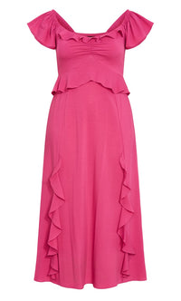 Fee Frill Maxi Dress Magenta