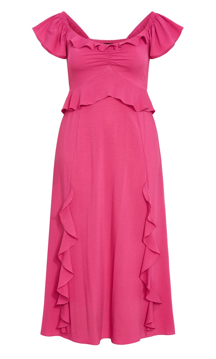 Fee Frill Maxi Dress Magenta