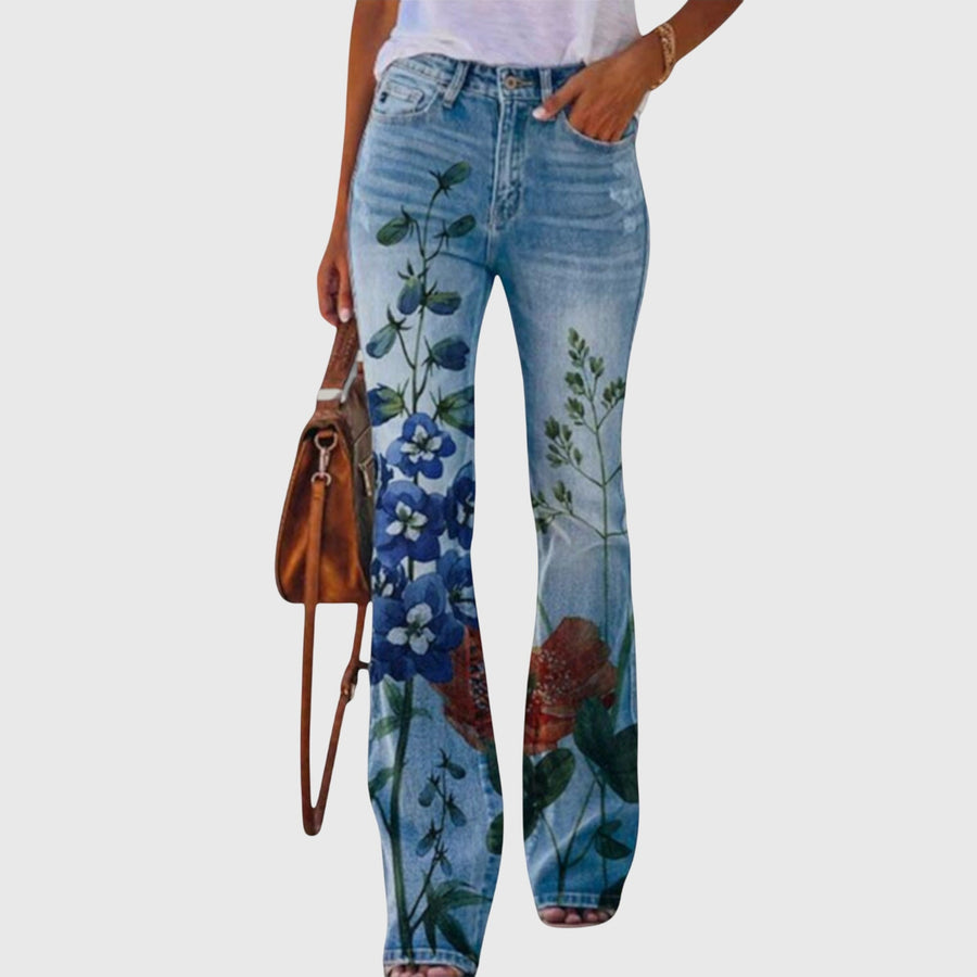 Pants With Flowers Red Flower 2