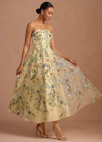 Azazie Evangeline Lemon Multi Maxi Dress