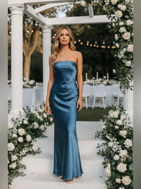 More To Come Dress X More To Come Emma Strapless Satin Effect Maxi