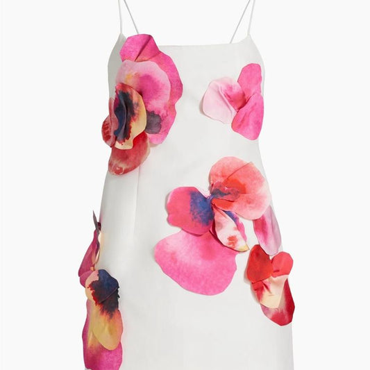 Acler Dress Acler White And Pink Floral Mini Dress Color: Pink White