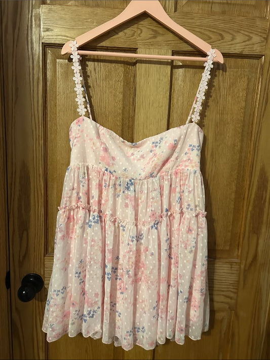 Lucy In The Sky Dress Lucy In The Sky Pastel Pink Floral Smocked