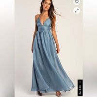 Dress Effortless Evening Slat Blue Sleeveless Maxi Dress Size M Nwt