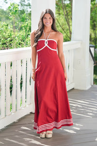 Sail The Seas Dress Rust Red Large