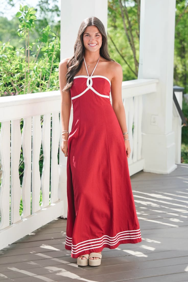 Sail The Seas Dress Rust Red Large