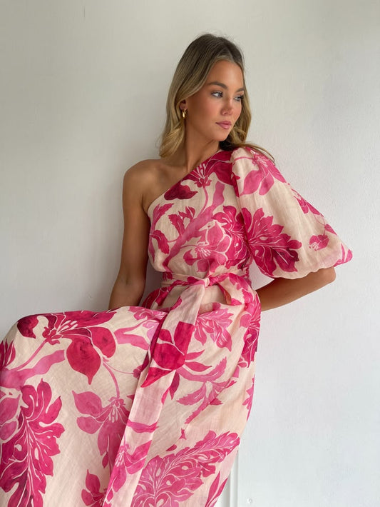 Astrid Maxi Dress In Potpourri Pink Floral By Nicola Coco & Lola