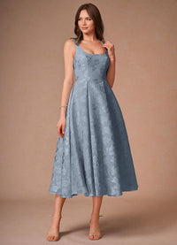 Briac Dusty Blue A Line Midi Dress