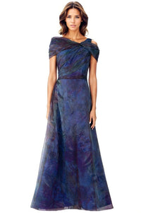 Twisted Off The Shoulder Organza Gown