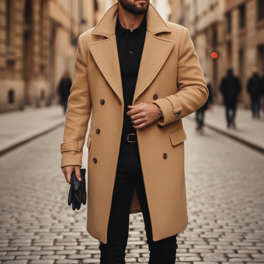 Monty - Men’s Wool Blend Double-Breasted Coat
