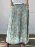 Beatrice | Women's Floral Print Elastic Waist Maxi Skirt