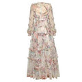 Black Boho Chic: Printed Mesh Casual Spring Dress