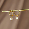 Larkspur – Classic Pearl Hoop Earrings