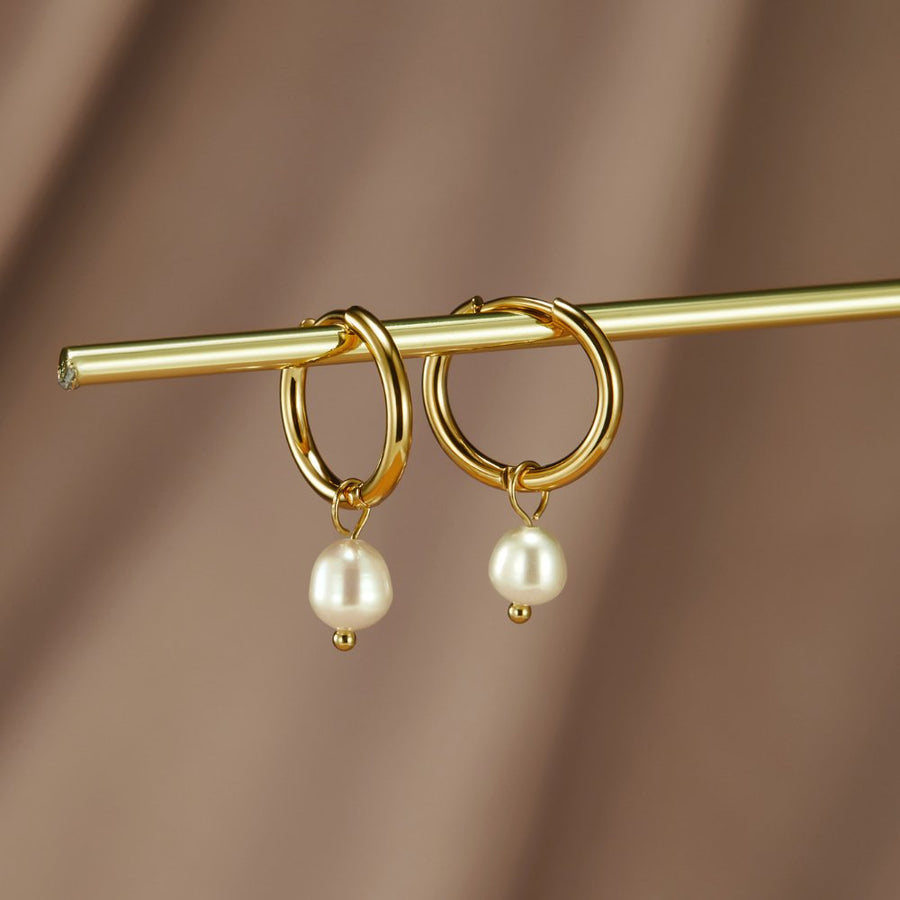 Larkspur – Classic Pearl Hoop Earrings