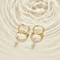 Larkspur – Classic Pearl Hoop Earrings