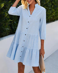 Bernadette | Women's Gingham Check Button Down Dress