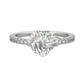 Bow Heart Silver Ring