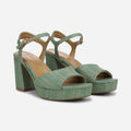 Naturalizer Petra Dress Sandals, Green Multi Faux Raffia Leather