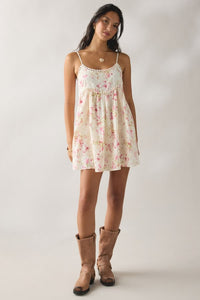 Lucky In Lace Tie Back Babydoll Mini Dress