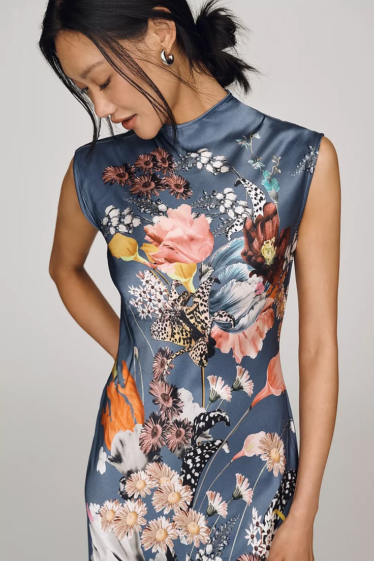 Maeve Charlette Satin Midi Dress