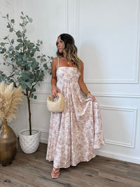 Bloom For You Floral Maxi Dress Light Blush Medium