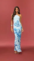 Blue Milo Halter Maxi Dress