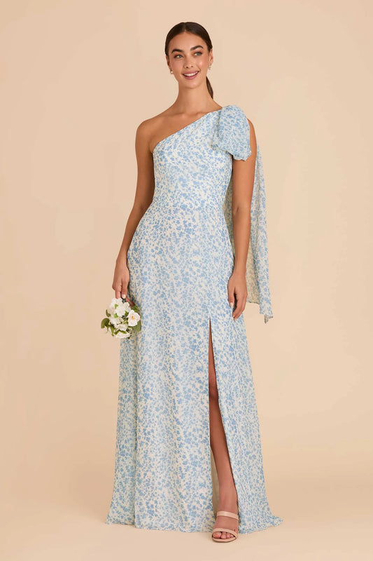 Melissa Chiffon Dress - Blue Dreamy Ditsy